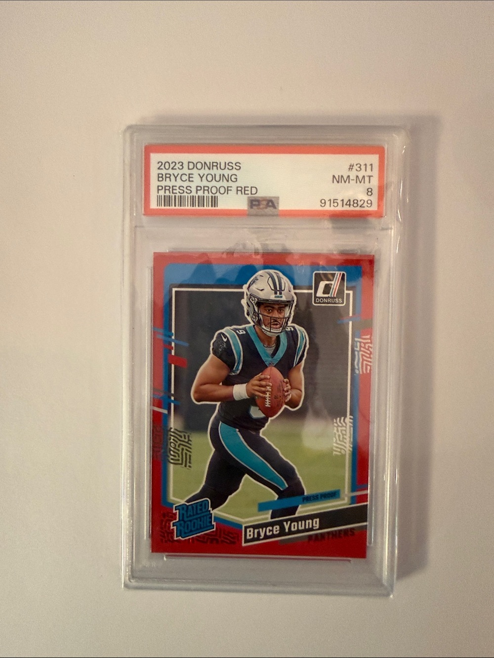 Russ Bryce Young Press Proof Red Rookie Card - Red/Blue